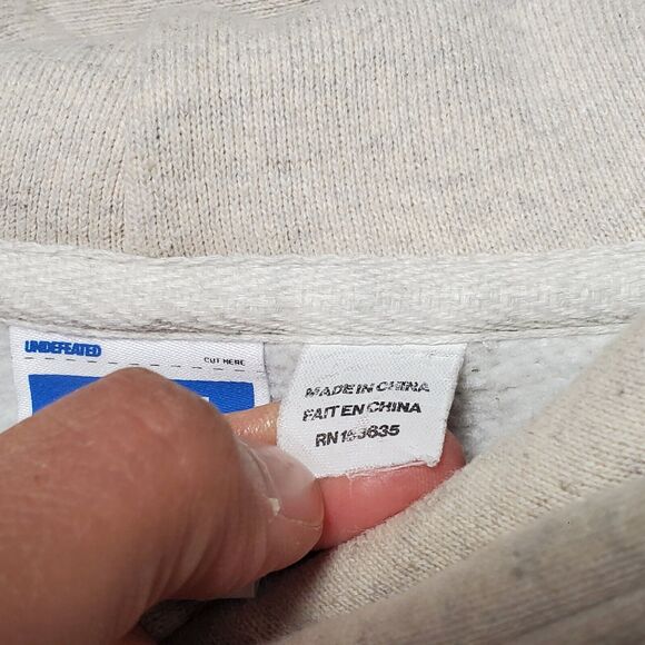 Undefeated Hoodie Mens M Raglan Sleeve Hash Mark Logo Grunge Urban Anti-Social - Picture 7 of 12